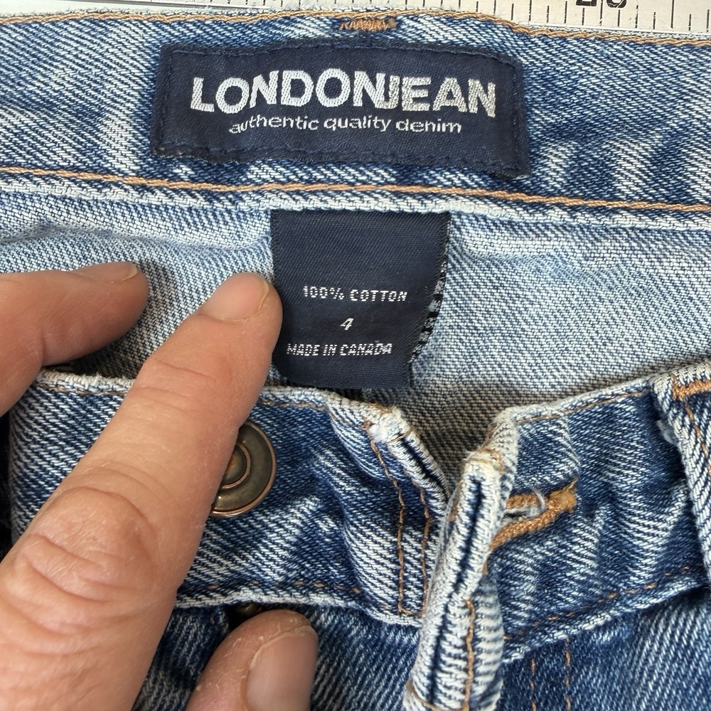 Vintage 90s London Jean Straight Leg Cotton Blue Denim Jeans Size 4 Normcore Y2K - Picture 2 of 12